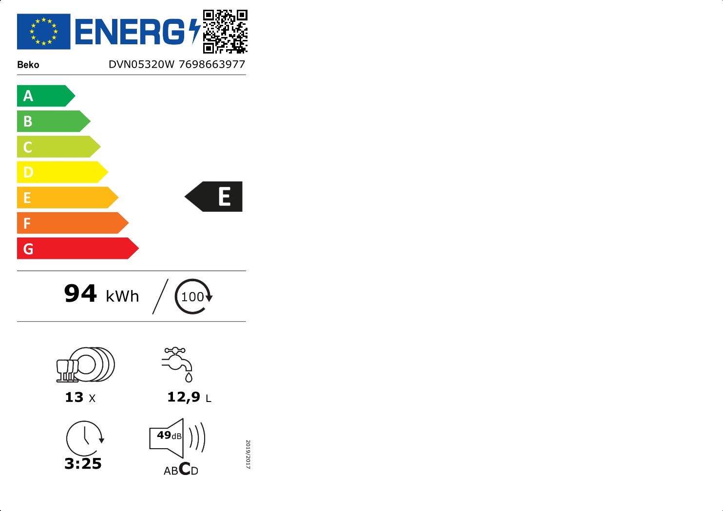 BEKO DVN05320W prostostoječi pomivalni stroj - slika 2
